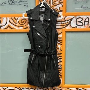 Black Leather Sleeveless dress
